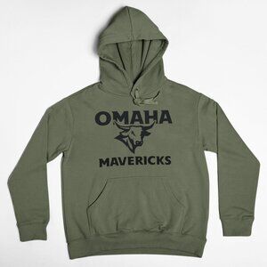 NEW Omaha Mavericks Pullover Fleece Hoodie MILITARY ARMY GREEN